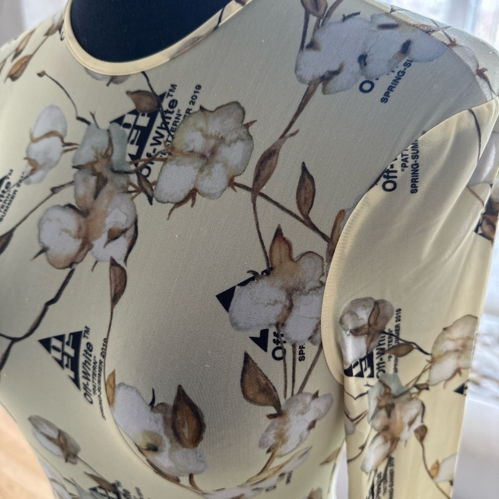 Off-White Floral Print Top